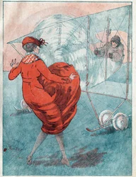 The favorable wind: helice prying. Illustration by Louis Icart for the magazine “Le Fantasio” of May 1916.