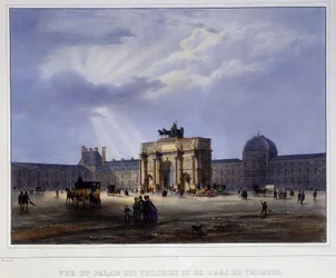 View of the Palais des Tuileries and the Carousel - in “Paris en 1837” by Arnout