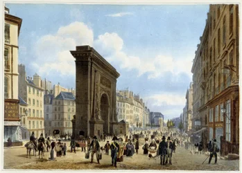 La porte de St Denis- in “Promenade dans Paris et ses environs”, designed by Jacottet and Benoist, c. 1840