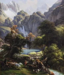 Bear hunting towards the Lake Oo waterfall