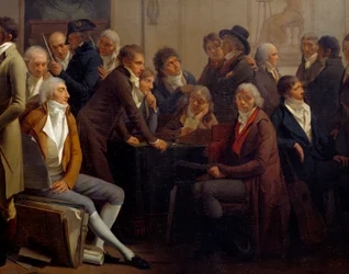 Artists Meeting in the Workshop of the Painter Jean Baptiste Isabey: Anne Louis Girodet de Roucy-Trioson