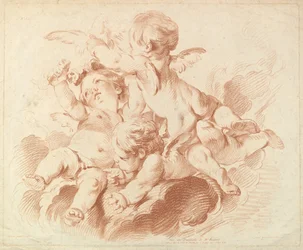 The Air: A Group of Three Putti on Clouds