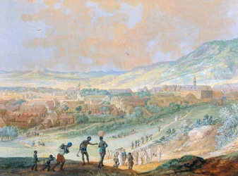 The city of Cap Francais (modern day Cap-Haitien) in Haiti