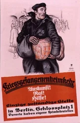 German Poster Advising Returning Prisoners of War Where to Go for Help