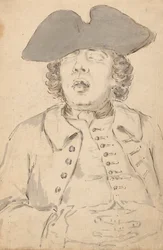 Man Asleep with his Mouth Wide Open and Hands Crossed
