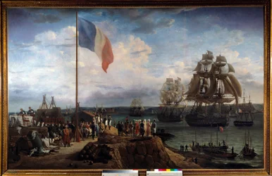 Emperor Napoleon I and Marie Louise Attend the Squadron of Admiral Troude in Cherbourg
