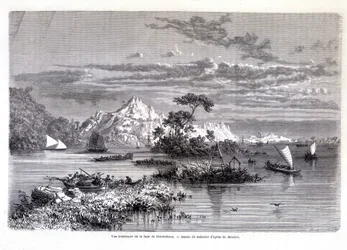 Inner View of Chantaboun Bay. 1874. Drawing by Sabatier according to Mr. Mouhot. Tour du Monde