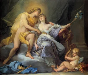 Apollo Stroking Leucothoe - Painting by Antoine Boizot (1702-1782) 1737