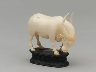 Black bishop, chess piece, India, circa 1820