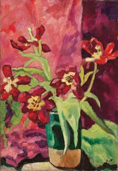 Vase, Red Tulips