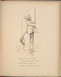 A Cat Fishing with a Rod