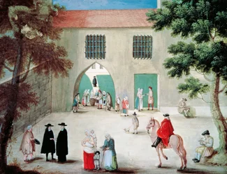 Assisting Poor in Front of Abbey of Port-Royal des Champs