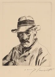 Self-Portrait in a Straw Hat, Bust Length, 1913
