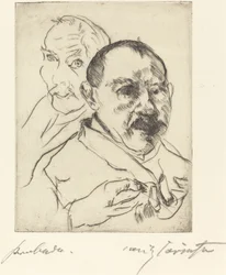 Sketch of Two Male Heads, Self-Portraits, 1915