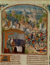 The Hundred Years War, Miniature from a 15th Century Copy of Froissart