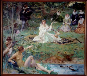 Marie F. des Ursins, Duchess of Montmorency and the Poet Theophile de Viau at Chantilly
