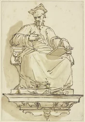 Console Statue of a Seated Cardinal