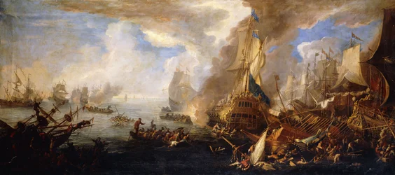 A Sea Battle with Sardinian and Venetian Warships and Sardinian and Egyptian(?) Galleys in the Foreground