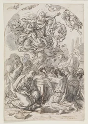 Assumption of the Virgin; Reverse: Head of a Woman and Child