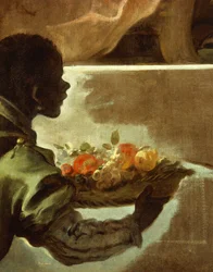 Servant presenting a basket of fruit (detail)