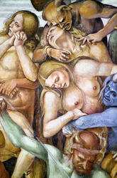 Damned in Hell (detail with self-portrait of Luca Signorelli)