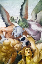 Damned in hell, from Last Judgment fresco cycle