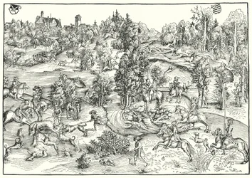 Stag Hunting in a Deer Park or Landscape