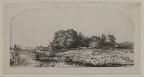 Landscape with a Hay Barn and a Flock of Sheep