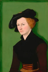 Portrait of Woman Young woman clothed in black velvet