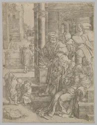 Poet Virgil Suspended in a Basket