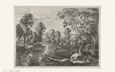 Landscape with a Stream and a Hunter (series title: Six Landscapes)