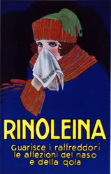 Advertising for the Drug Rinoleina Against Colds, Sore Throat and Cough