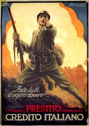 Italian WWI Propaganda Poster Advertising War Bonds