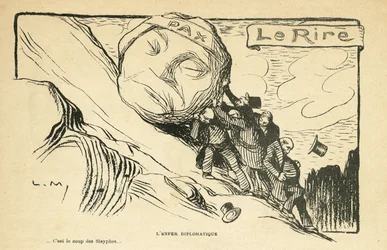 Illustration in Le Rire, 28/12/12 - diplomatic hell - War 14-18 (engraving)