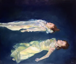 Two Girls Floating