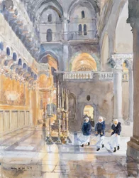 Novices at the Church of the Holy Sepulchre, Jerusalem