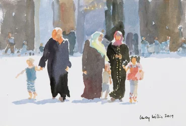 Visiting the Mosque, Damascus, Syria