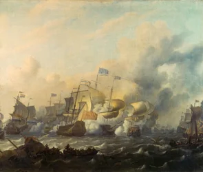 A Sea Battle between the Dutch and the English
