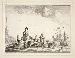 Harbor with Seamen and a Fish Peddler