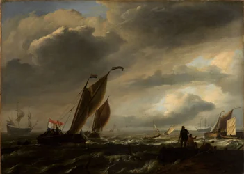 Slightly Choppy Sea with Ships