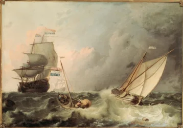 Sailing Ships on Rough Sea