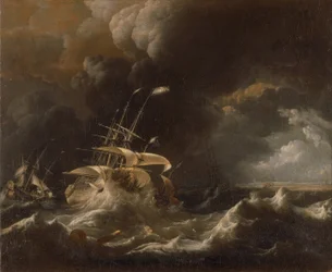 Dutch Merchant Ships in a Storm