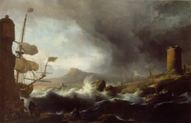 Stormy Seas on a Mountainous Coast