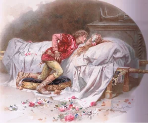 Thy drugs are quick. Thus with a kiss I die., illustration from Romeo and Juliet