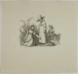 Family with Picnic Baskets