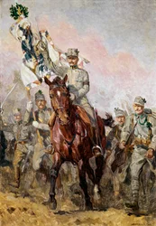 The Second Tyrolean Kaiserjaeger Regiment with Its Commander