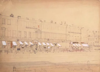 The Demidov Hotel at the Nevsky Prospekt in St. Petersburg, Mid 19th Century