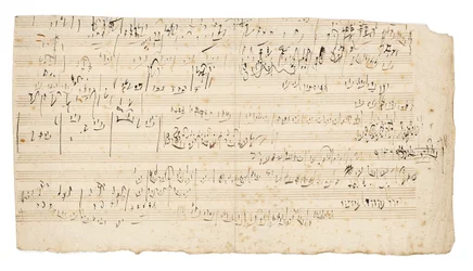 Autograph Music Manuscript, a Sketchleaf for the Slow Movement of the String Quartet in C, Op.59, No.3, the Third "Razumovsky" Quartet, Vienna