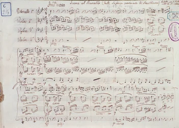 Page of the sheet music for Symphony No. 6 in F major, Opus 68, by Ludwig van Beethoven