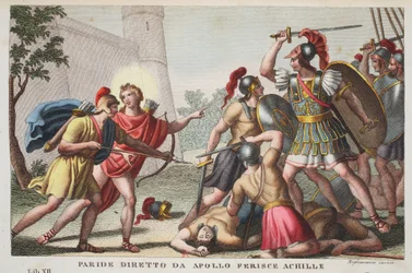 Paris Kills Achilles (illustration from Ovid